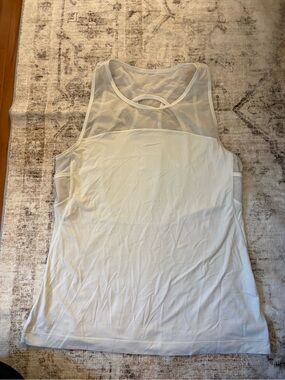Lightweight White Lululemon Mesh-Back Tank Top - Women